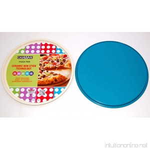 casaWare Ceramic Coated NonStick 13.5-Inch Pizza Pan (Cream/Blue) - B00HXXLM9K